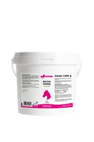 EQUOLYT Biotin Horse: Erős paták, fényes, egészséges szőrzet, szőrvitamin lovaknak (1500g por)