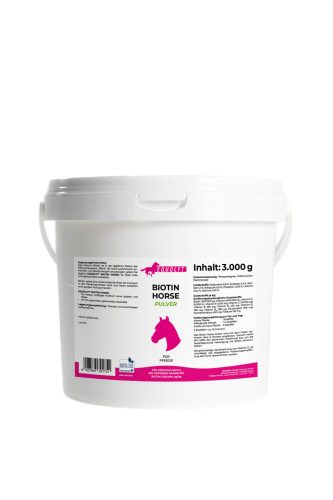 EQUOLYT Biotin Horse: Erős paták, fényes, egészséges szőrzet, szőrvitamin lovaknak (3000g por)