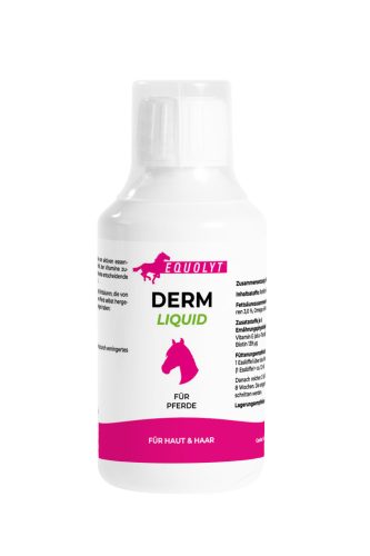 EQUOLYT Derm Liquid: Bőr- és szőrvitamin esszenciális zsírsavakkal, ligetszépe olajjal és halolajjal lovaknak (250ml)