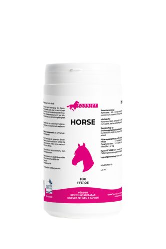 EQUOLYT Horse: Komplex teljesítménytámogató formula lovaknak aminosavakkal, zöldkagylóval, tengeri algával, E-vitaminnal és szelénnel (500g)