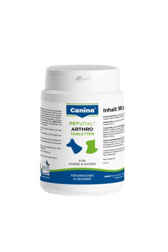 Petvital Arthro: A csontok, ínak és ízületek természetes támogatására kutyáknak és macskáknak (180 tabletta)